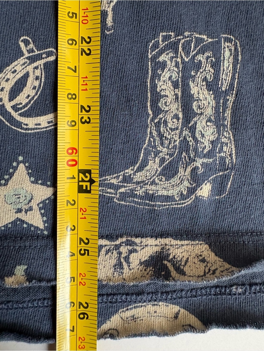 Free People blue painted graphic tshirt western theme drop shoulder horseshoe - Picture 15 of 16